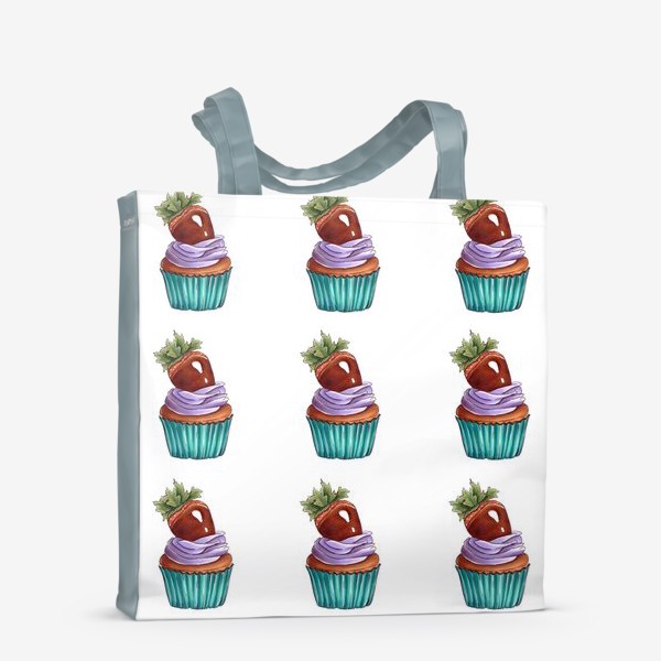 Сумка-шоппер «Strawberry cupcake (square)»