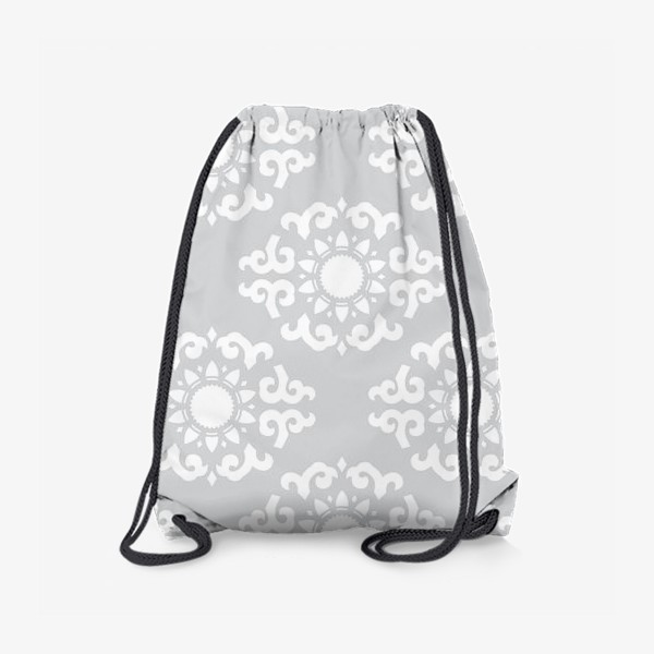 Рюкзак «Нежно-серый азиатский орнамент №2»