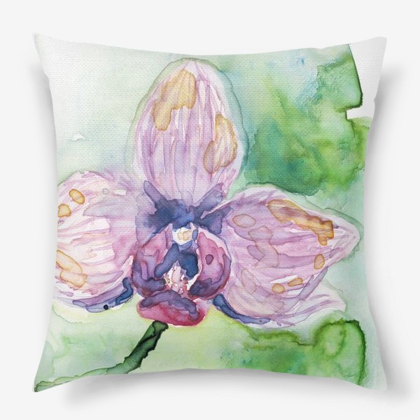 Подушка «Акварельный цветок орхидеи»