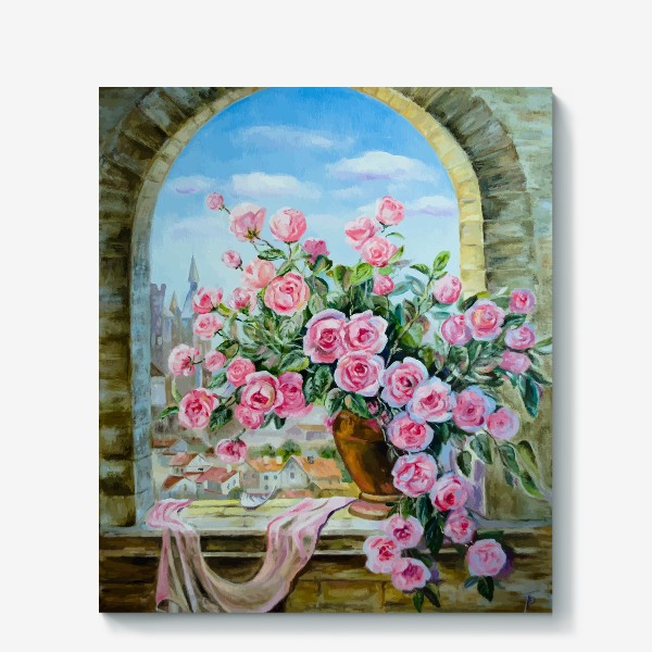 Холст «Розы у окна»