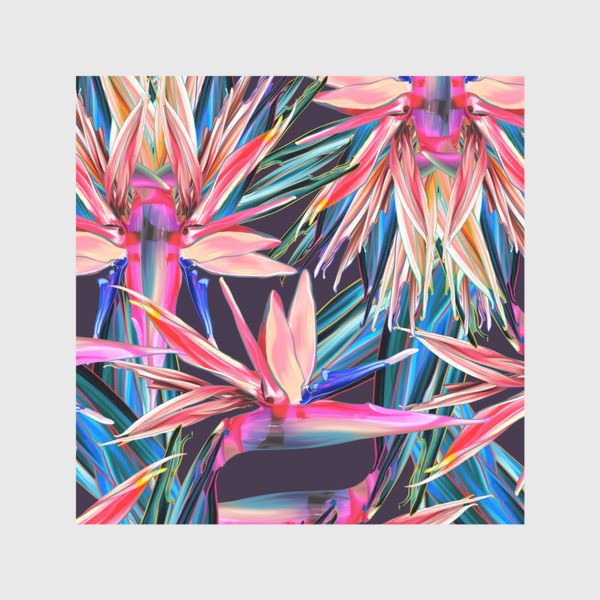 Скатерть «Тропические цветы, стрелиция»