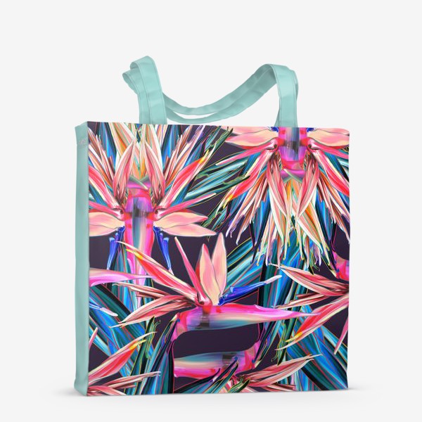 Сумка-шоппер «Тропические цветы, стрелиция»