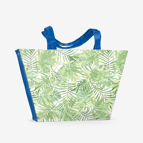 Пляжная сумка «Тропические листья. Акварельный узор 9»