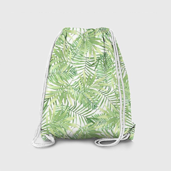 Рюкзак «Тропические листья. Акварельный узор 9»