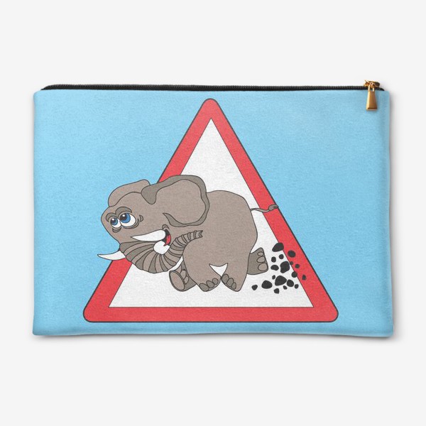 Косметичка «Юмористический дорожный знак "Осторожно слоны"»
