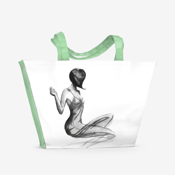 Пляжная сумка «Девушка в стиле ретро»