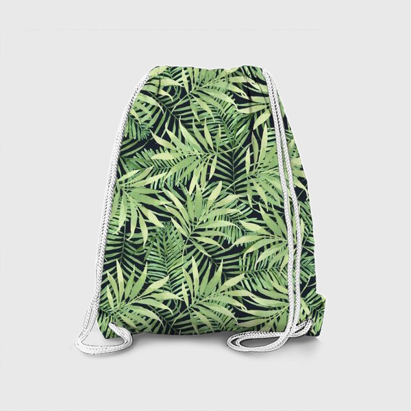 Рюкзак «Тропические листья. Акварельный узор 10»