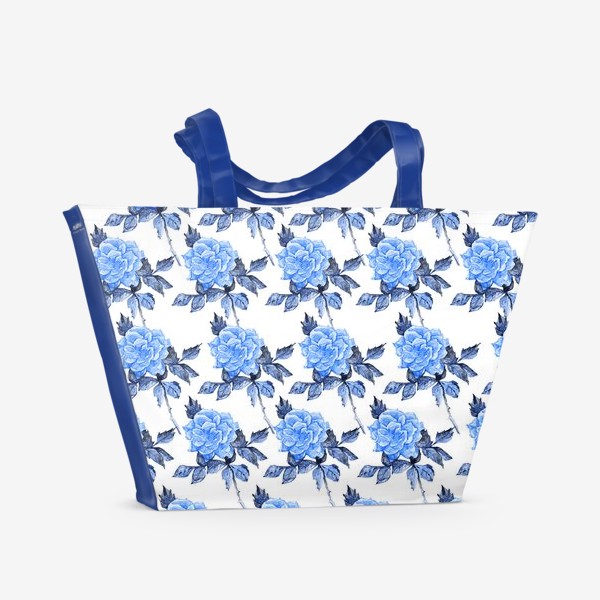 Пляжная сумка «синие розы»