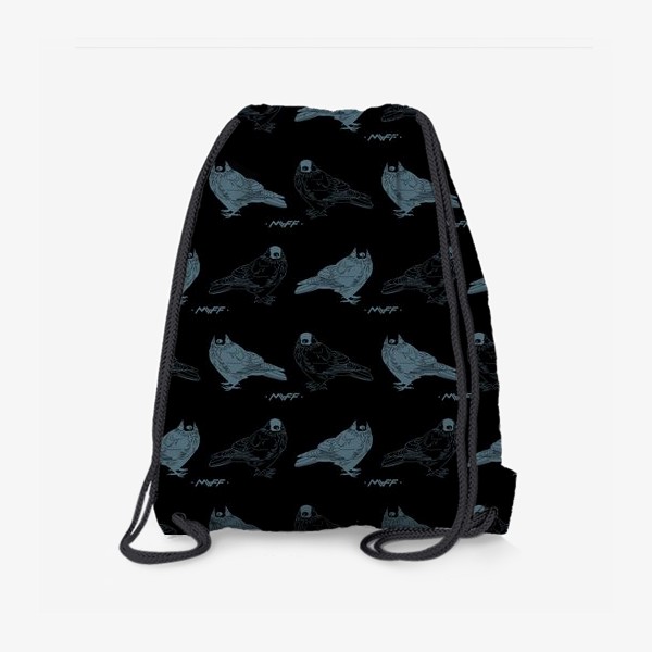Рюкзак «Птицы на черном фоне»