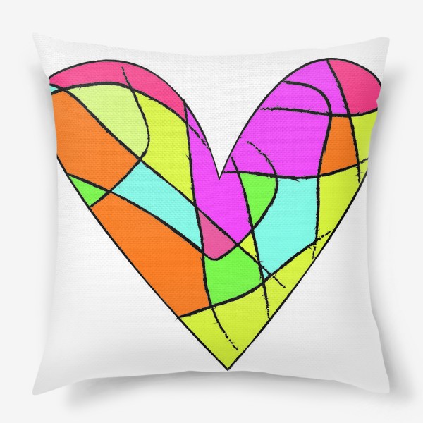 Подушка «Сердце с мозаикой»