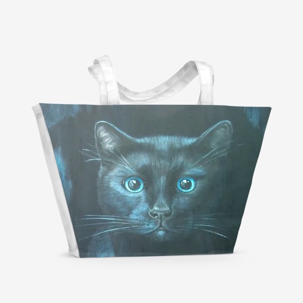 Пляжная сумка «Чёрная кошка.»