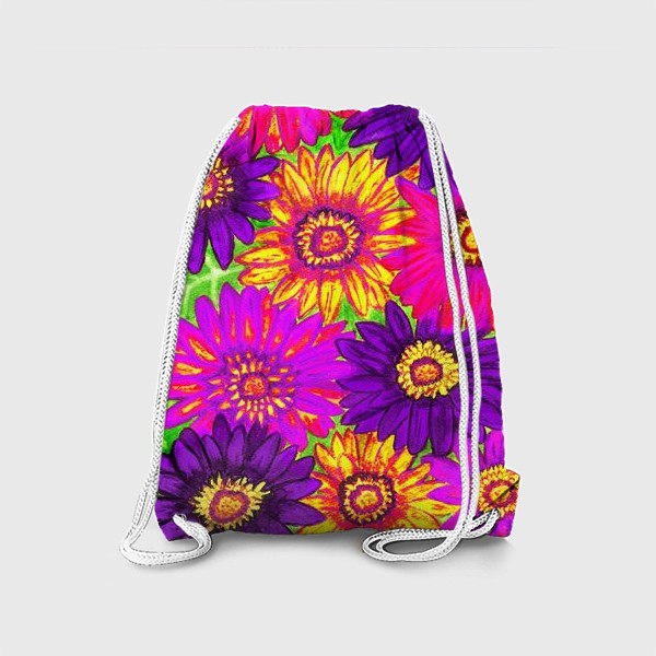 Рюкзак «Фон из гербер, фиолетовых, сиреневых, розовыхи жёлтых»