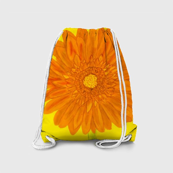 Рюкзак «Оранжевая гербера на жёлтом фоне»