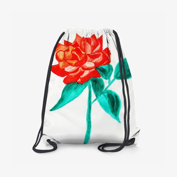 Рюкзак «Красная роза на белом фоне»