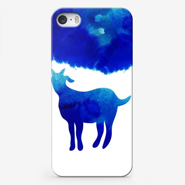 Чехол iPhone «Синяя новогодняя козочка»