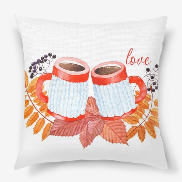 Подушка «осень любовь чашка кофе»