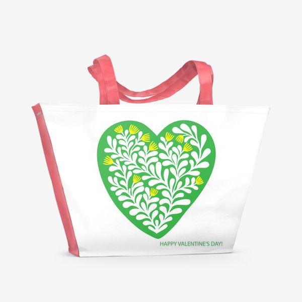 Пляжная сумка «зеленая валентинка»