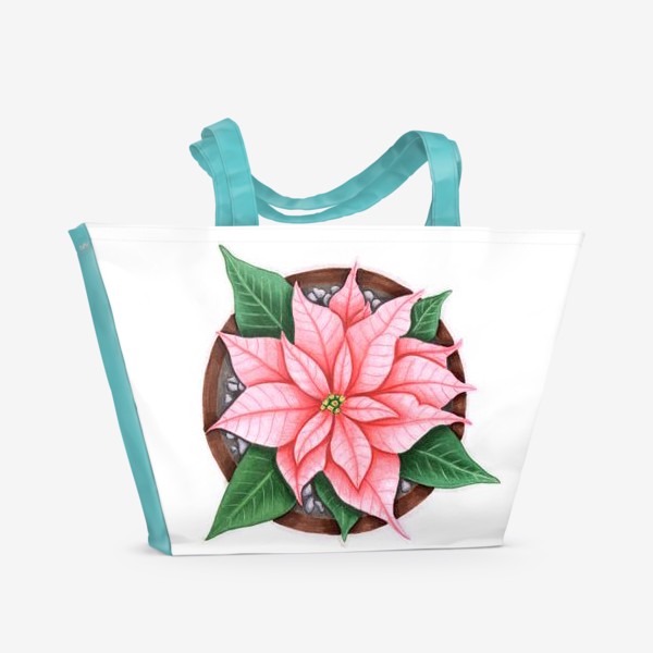 Пляжная сумка «Цветок Пуансеттия»