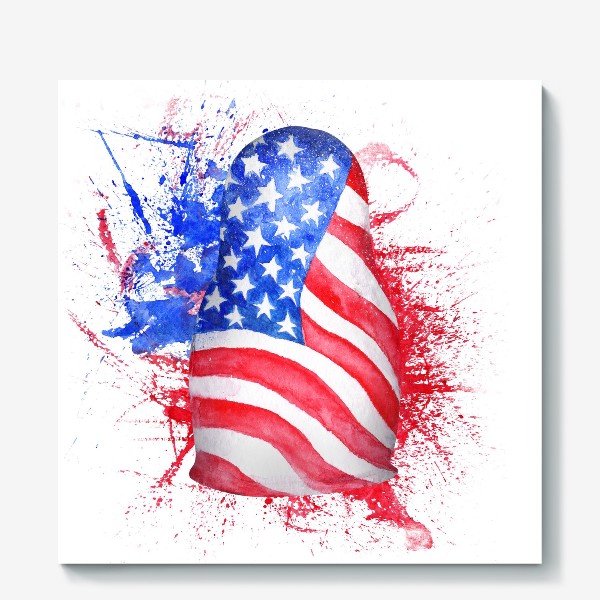 Холст «Матрешка с американским флагом»