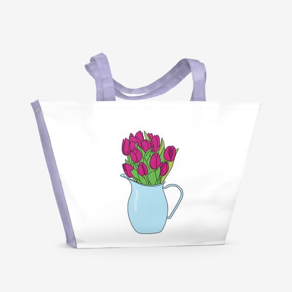 Пляжная сумка «Тюльпаны в кувшине»