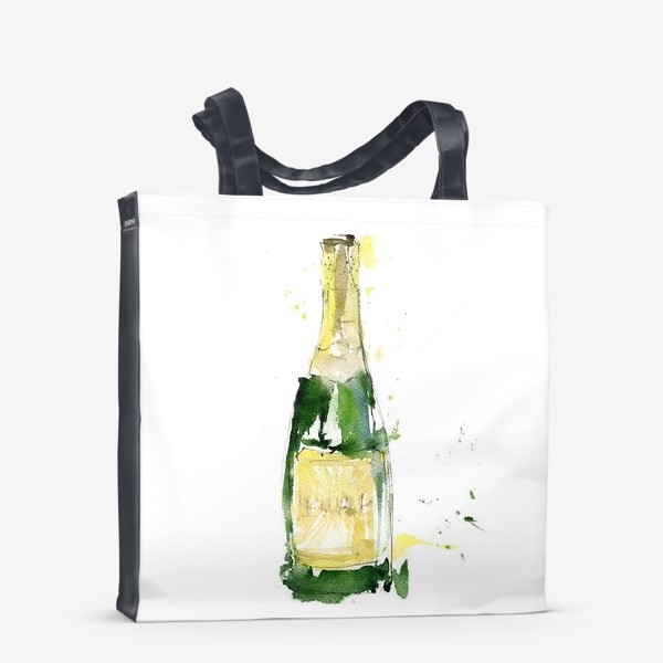 Сумка-шоппер «Бутылка шампанского в стиле журнальной иллюстрации »