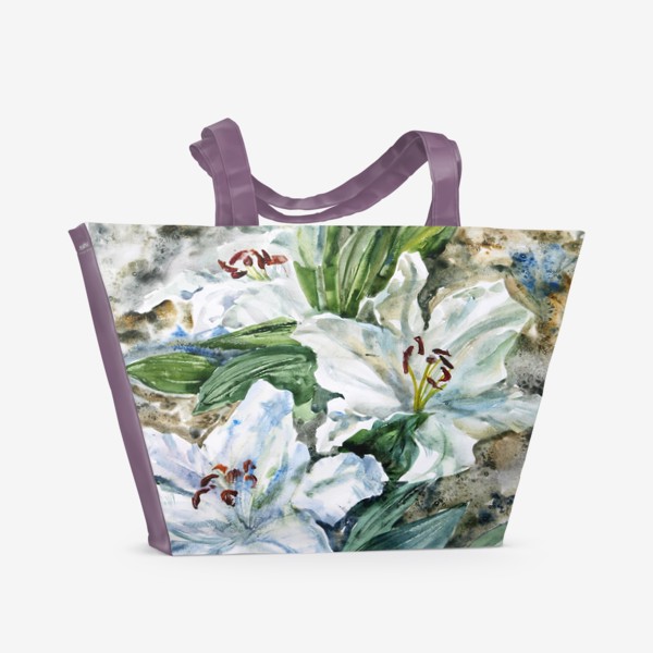 Пляжная сумка «Лилии расцвели»