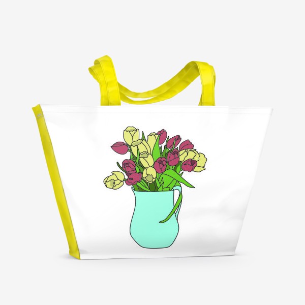 Пляжная сумка «Тюльпаны в кувшине 2»