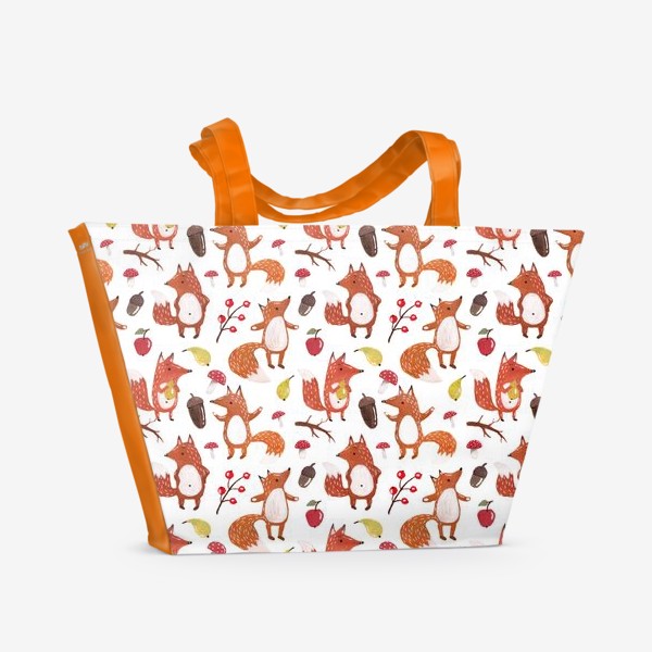 Пляжная сумка «Лисички в лесу»