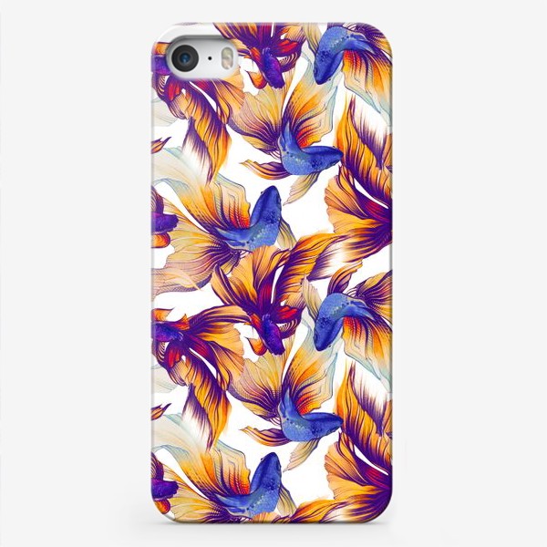 Чехол iPhone «Акварельные рыбки, текстура»