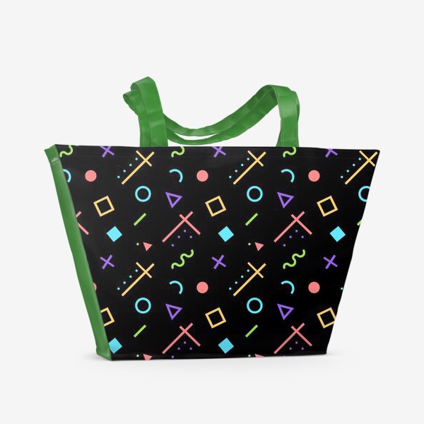 Пляжная сумка &laquo;Неоновый геометрический узор&raquo;