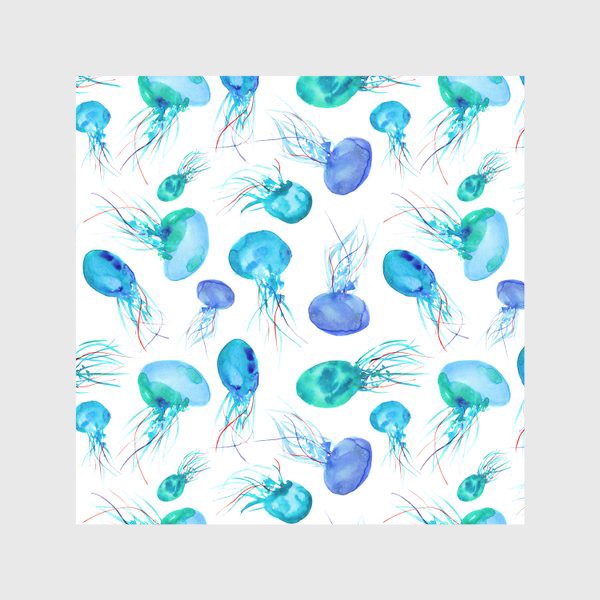 Скатерть «Бирюзовые медузы || акварель»