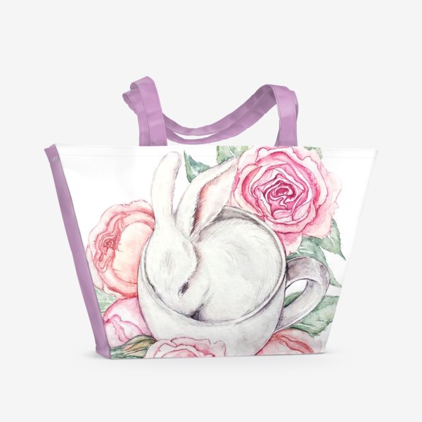 Пляжная сумка «белый кролик»
