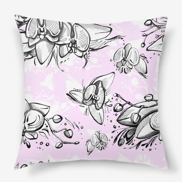 Подушка «паттерн орхидеи»