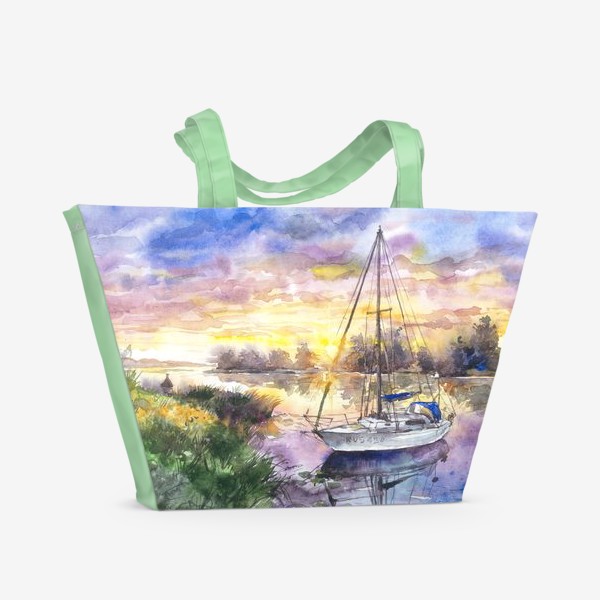 Пляжная сумка «Яхта на Волге»
