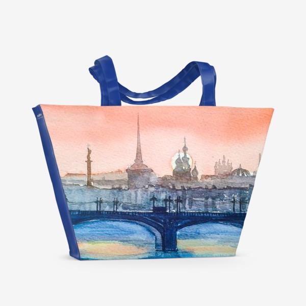 Пляжная сумка «Мосты Петербурга»