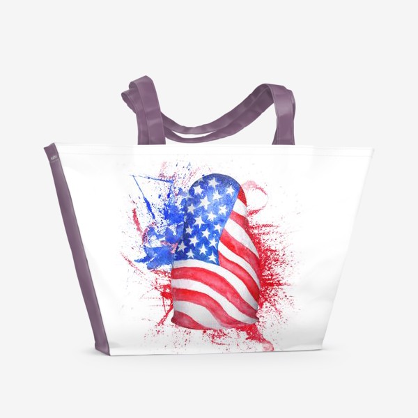 Пляжная сумка «Матрешка с американским флагом»