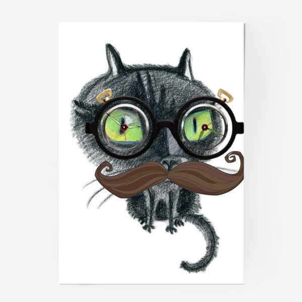 Постер «Сумасшедший профессор-кот», купить в интернет-магазине в Москве,  автор: Alena Nova, цена: 535 рублей, 6496.41241.325322.844983