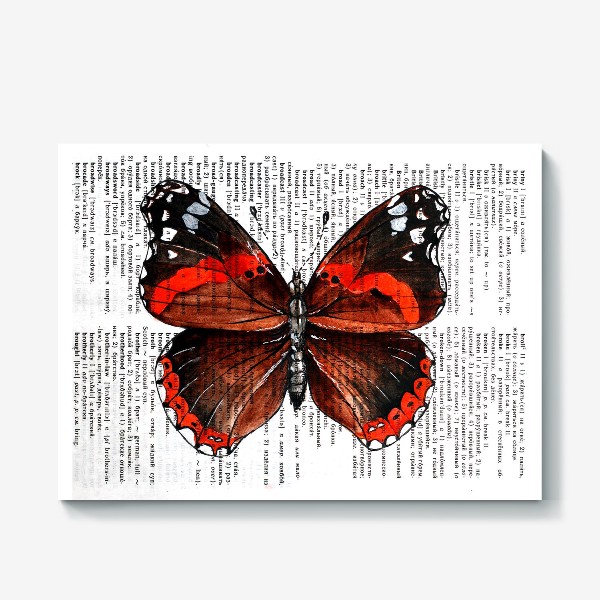 Холст «Vintage butterfly Бабочка винтаж»