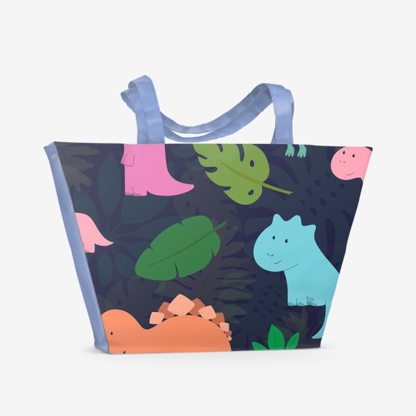 Пляжная сумка «Паттерн с динозавриками»