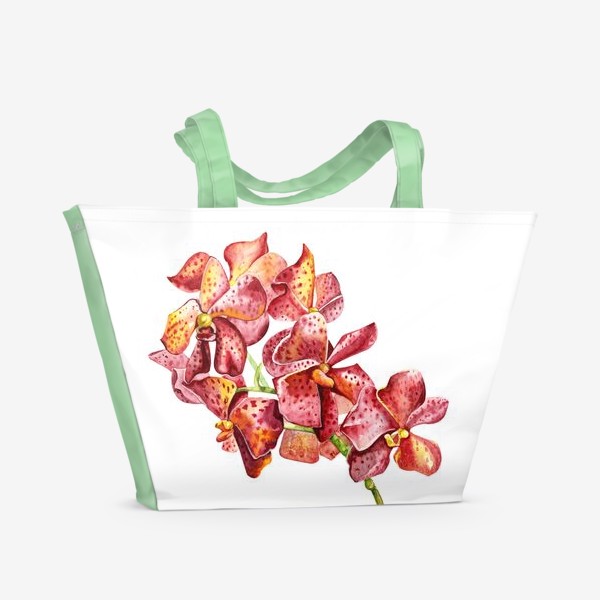 Пляжная сумка «красная орхидея»