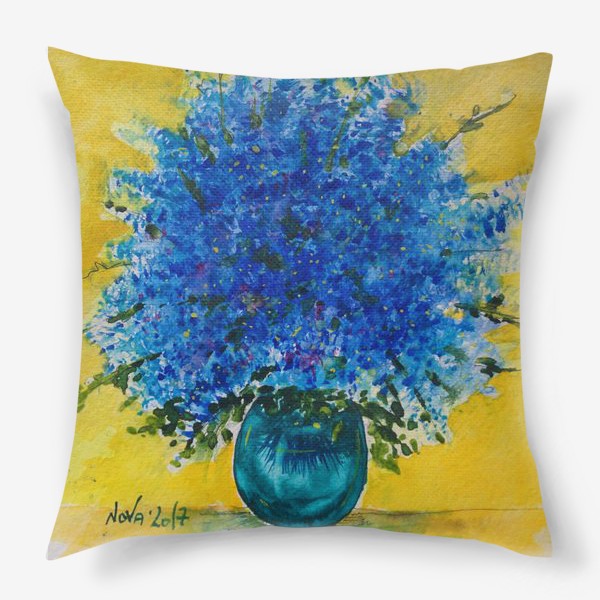 Подушка «Букет синих цветов»