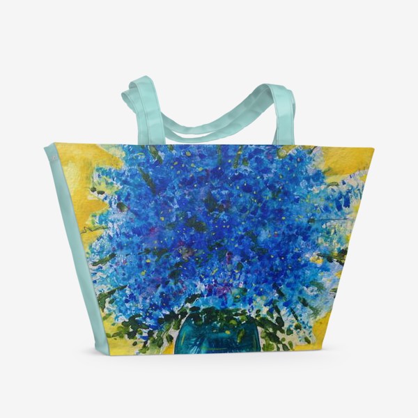 Пляжная сумка «Букет синих цветов»