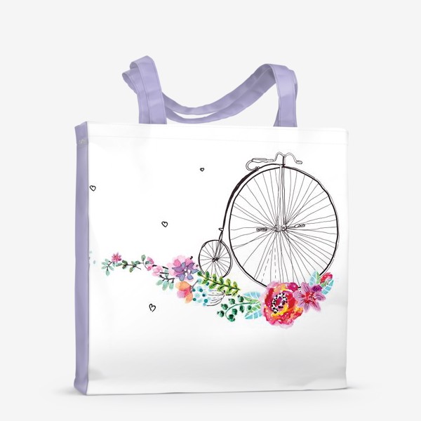 Сумка-шоппер «Велосипед с цветами»