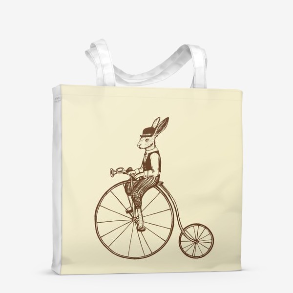 Сумка-шоппер «Кролик на велосипеде»