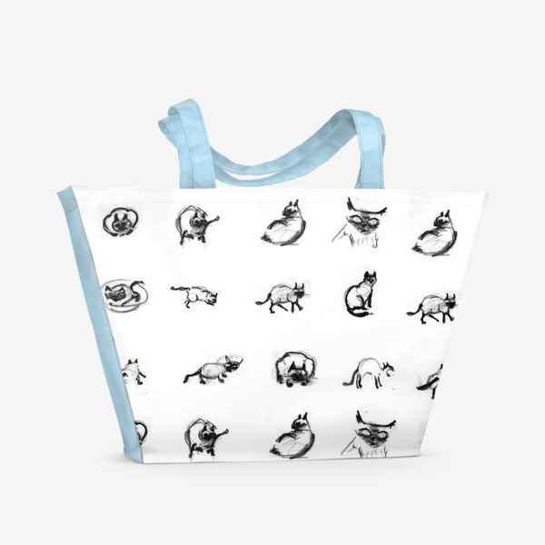 Пляжная сумка «Кошко-шаржики»