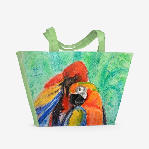 Пляжная сумка «Попугаи. Любовь»