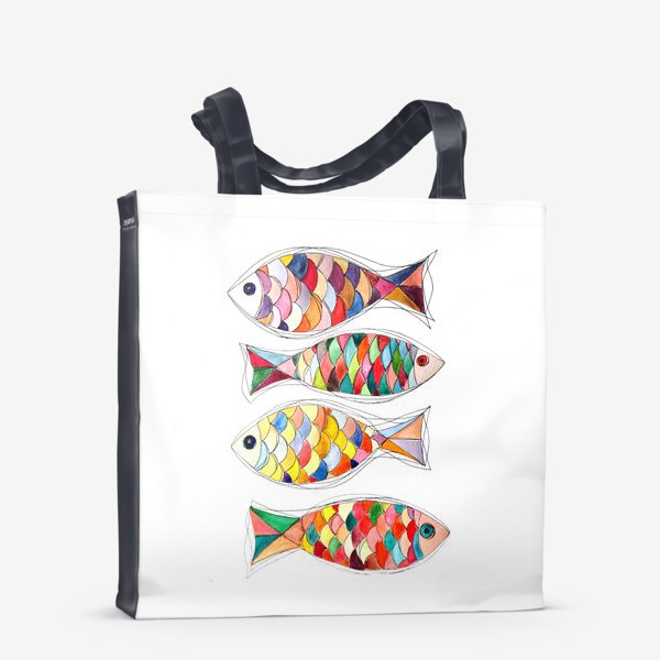 Сумка-шоппер «четыре  рыбы»