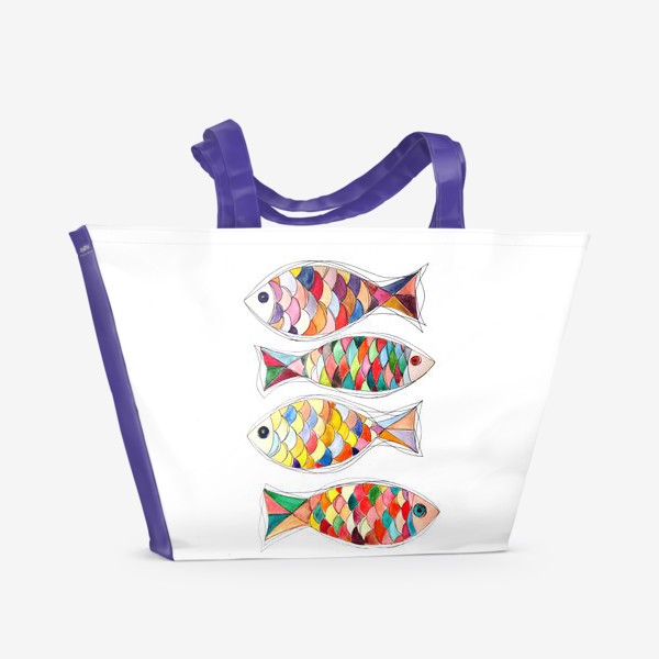Пляжная сумка «четыре  рыбы»