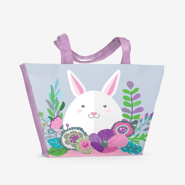 Пляжная сумка «Happy Easter Funny Bunny»