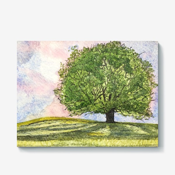 Холст «дерево в поле»